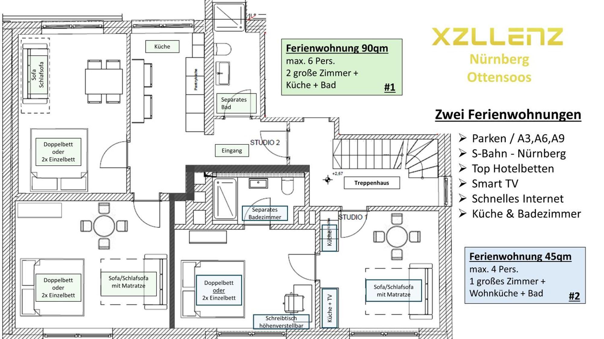 Xzllenz Kueche Bad S-bahn Parken Smart-tv Wellbeing Appartamento *